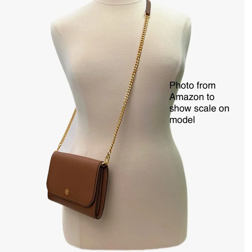 Tory Burch Emerson Chain Wallet Leather Cross Body Bag in Claret NWT - Picture 4 of 9